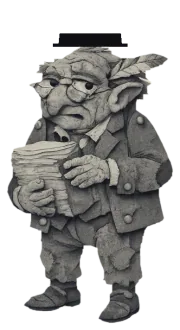 Mortimer in black and white, holding his pages, ready to narrate a noir